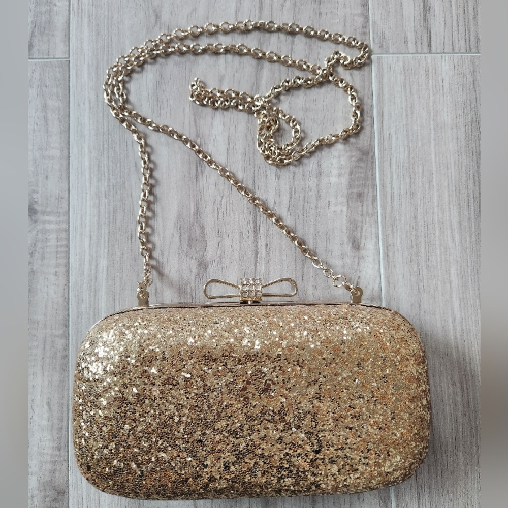 INC Gold Clutch/Shoulder Bag